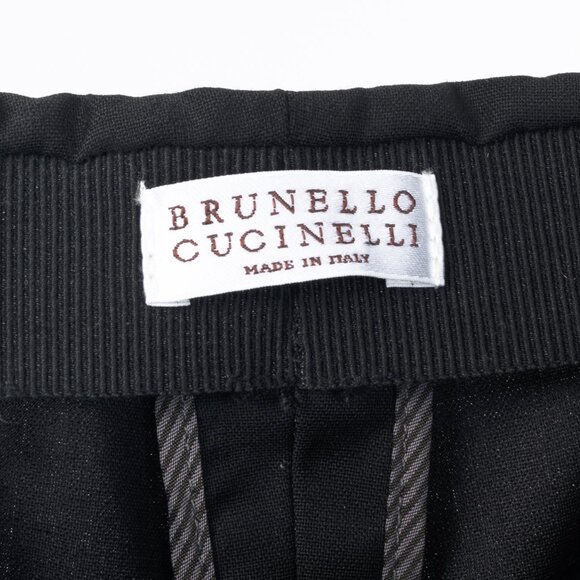 Brunello Cucinelli SS/15 Black Stretch-Wool Pull-On Trousers - Picture 6 of 9